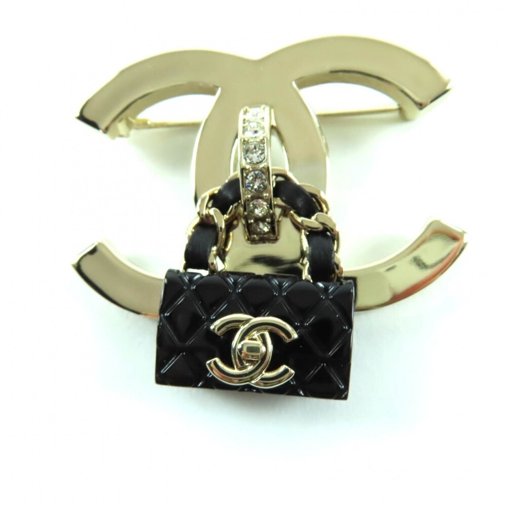 CHANEL Black Logo Brooch - Picture 6 of 8